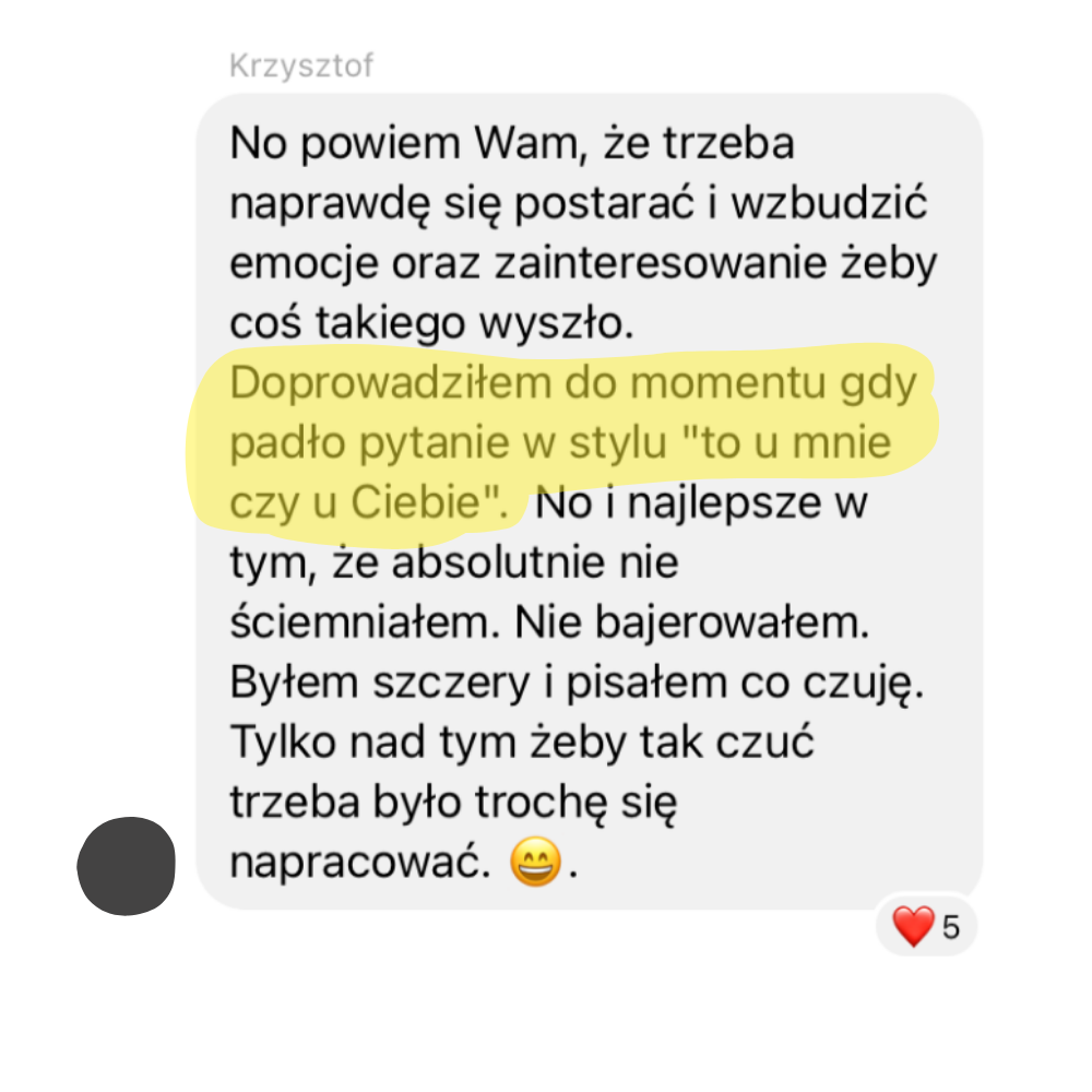 Testimonial Krzysztofa